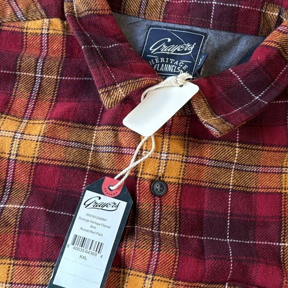 GRAYERS DURANGO HERITAGE FLANNEL -‎ RUSSET RED PLAID shirt size XXL NWT - Picture 9 of 10